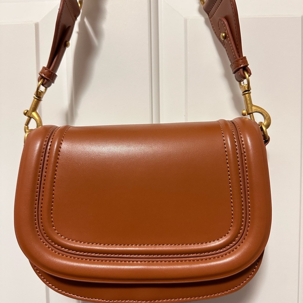 Zara Brown Leather Shoulder Bag